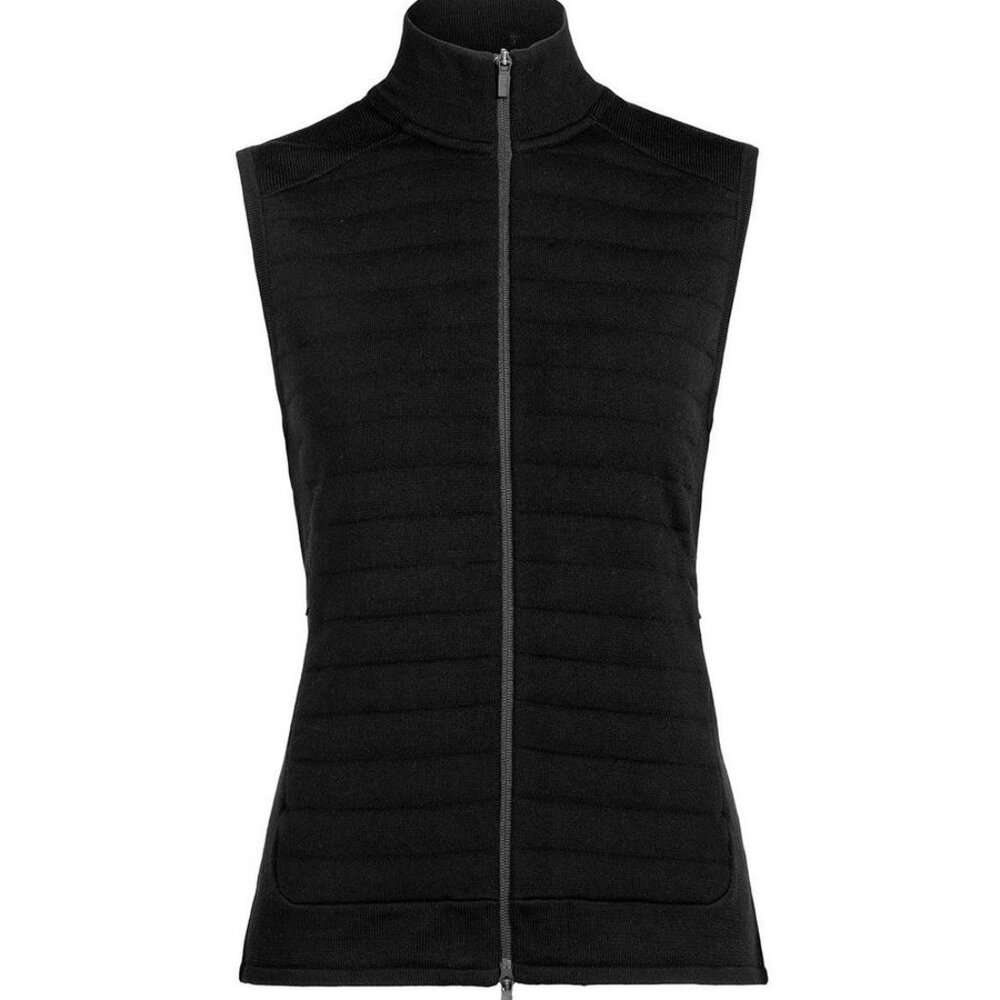 Icebreaker Women's Black Quilted Zip-Front Vest